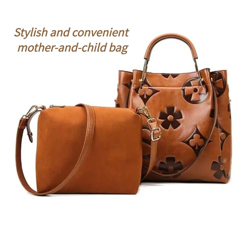 Floral Embossed Handbag,Women's Floral Embossed Tote Bag,Bucket Purse Top Handle Crossbody Clutch,Designer Handbag for Women3