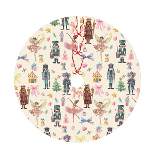 Yhogxte 3002843130096 Christmas Tree Skirt 30 Inch Christmas Nutcracker Ballet Girl Christmas Tree Skirts Tree Mat cover