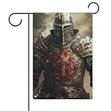 Knight Templer Gartenflaggen, saisonale Weihnachtsgirlande, Winterflagge für den Außenbereich, 47 x 32 cm