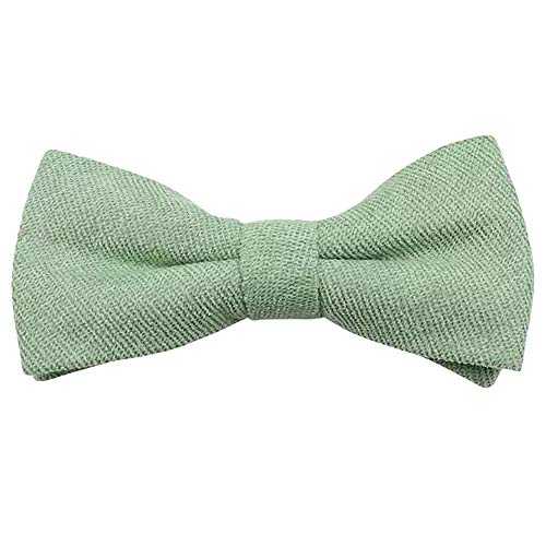 Adults Luxury Cotton Blend Pre-tied Bow Tie Sage Green
