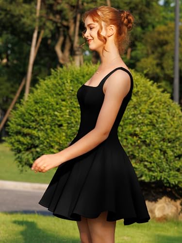 DAAWENXI Women's Sexy Sleeveless Square Neck Mini Dress Bodycon Party Club Tank Short Dresses3