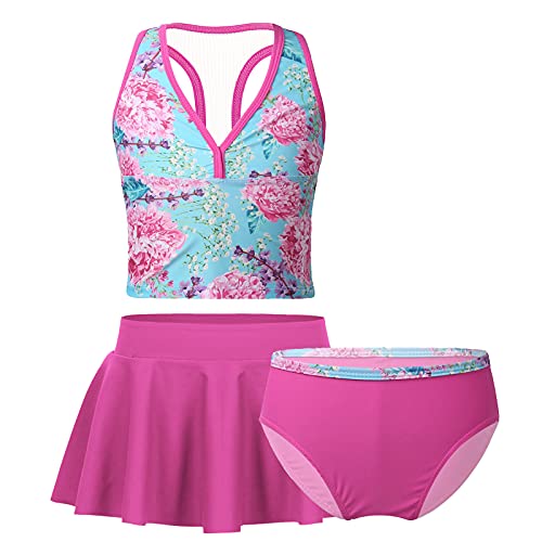 iiniim Big Girls Tankini Swimsuit Tank Top with Briefs Skirt Sets Summer Beach Bathing Suit