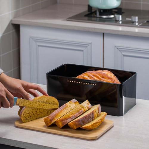 Soporte para pan vintage de metal grande para desayunos ordenados en cocinas familiares 8