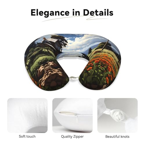 Almohada de viaje U-shaped memory foam suave cómoda miniatura 3