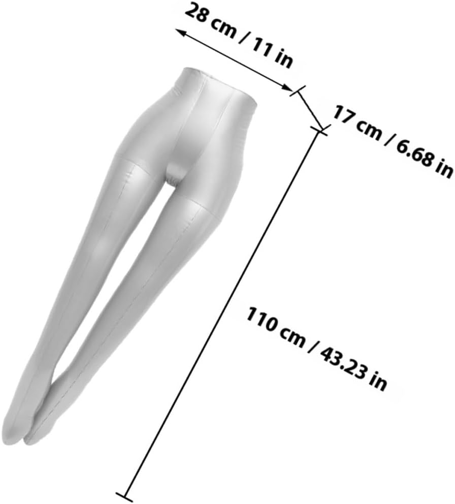 PVC Inflatable Mannequin Dress Stand Silver Lower Body Pants Display Model for Store Clothing Form Sewing Mannequin Body