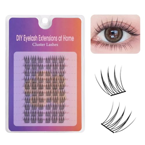 Image of MAYCREATE 60pcs 13mm Wispy Fake Eyelashes Lash Clusters Individual DIY Natural Manga Eye Lashes for Women Eyelash Extensions Pack False Eyelashes for Girls Daily Use (Non-Adhesive)