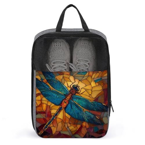 Sac à chaussures pour voyage vitrail libellule afin de protéger vos valises de la saleté