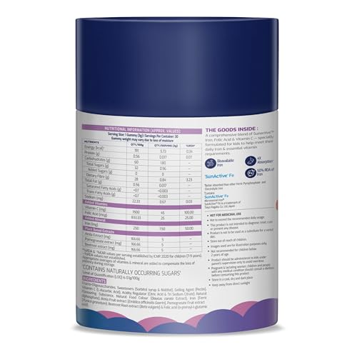 Image of Gritzo Iron Gummies (7-9y Girl), Mixed Berry, 30 Gummies | With Folic Acid & Vitamin C | Zero Added Sugar
