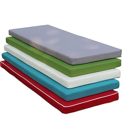 Cojín impermeable antideslizante para banco de jardín, color verde, extraíble, lavable, 240 x 40 x 5 cm