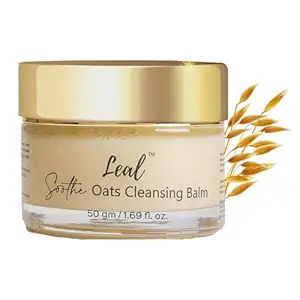 Leal Cosmetics Soothe Oats Cleansing Balm 50gm | Deep Cleansing Balm & Makeup Remover for Face | Made With Natural Ingredients like Oats & Olive & Castor Oil | For All Skin Types