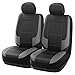 GIANT PANDA Front Car Seat Cover for Jeep Wrangler JK (2007-2018),Leather Bucket Seat Covers Custom Fit Jeep Accessories (Gray) 2-Pack