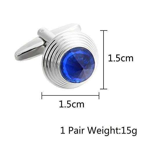 Mancuernillas para hombre con esfera azul y acero inoxidable miniatura 2