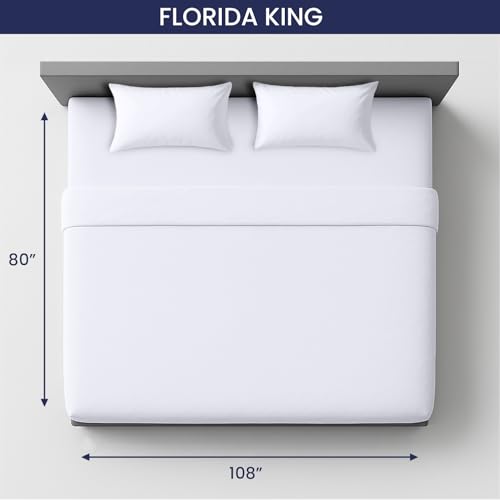 Image of SGI bedding 108 inch W x 80 inch L 4Pc Florida King Sheet Set 100% Egyptian Cotton - 600 Thread Count, Fits 18 inch Deep Pocket - Soft Breathable Oversized Sheets, for Extra Large Beds - White