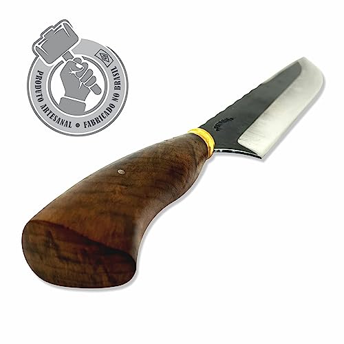 Faca P/Churrasco Rústica Aço Inox 2mm 10p Cabo De Madeira