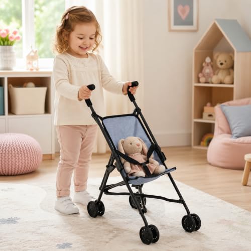 Bayer Chic 2000 Puppenbuggy Roma, Puppenwagen, Mini-Buggy, 50 x 29 x 57 cm, Jeans Blau – Ansicht 2