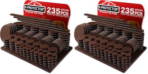 Image of Felt Furniture Pads X-PROTECTOR 235 PCS Premium Furniture Pads - Felt Pads Furniture Feet Best Wood Floor Protectors - Protect Your Hardwood & Laminate Flooring! (Pack of 2)