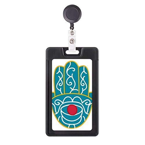 Porte-badge rétractable main égyptienne rouge anti-perte pour carte d'accès