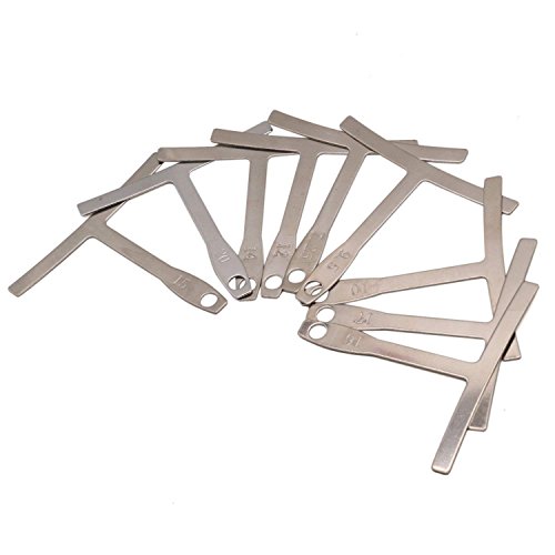 Onwon Set of 9 Understring Radius Gauge Luthier Tools for Guitar and Bass Bridge Saddle Adjustments