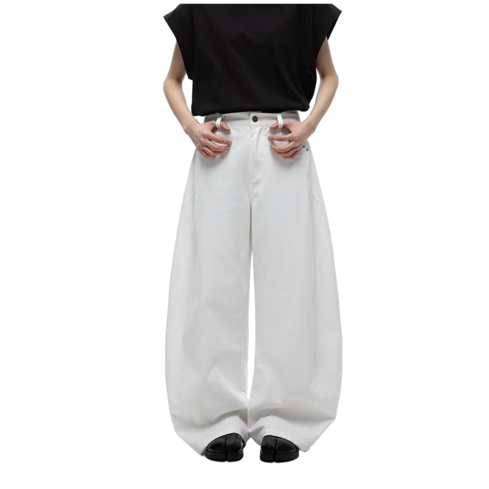 ZBDZSW Pantaloni casual a gamba larga retrò per uomini e donne alla moda tinta unita semplici versatili pantaloni casual