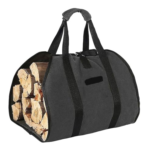 HAISENG Bolsa de transporte de leña de gran capacidad, duradera, tela Oxfords, bolsas de almacenamiento portátiles para acampar al aire libre, senderismo, portátil, bolsa de transporte de madera para