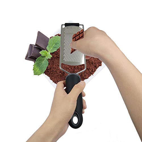 Zester Grater, Lemon Zester, Parmesan Zester, Chocolate, Cheese Grater For Ginger, Garlic, Vegetables, Fruits,With Razor-Sharp Stainless Steel Blade, Protective Cover + Cleaning Brush, Dishwasher Safe #TOP3