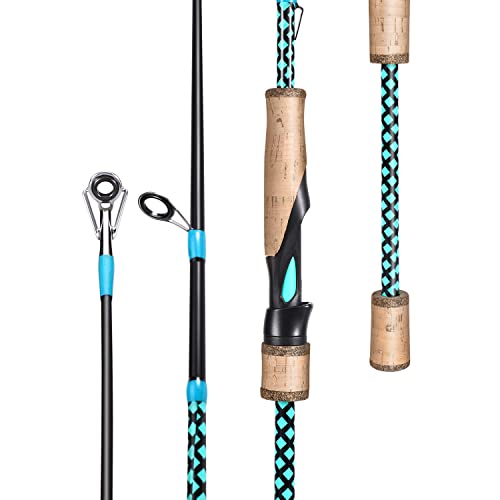 Sougayilang Fishing Rods, Graphite Spinning&Casting Rods, Lightweight 2-Sections Cork Handle Casting Rods Freshwater and Saltwater for Pike, Perch, Zander, Trout-21ZB