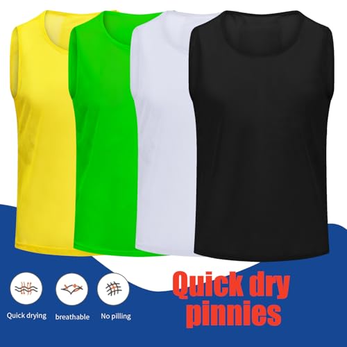 Image of 12 /24 /48Pcs Soccer Pinnies Youth, Scrimmage Team Practice Vests | Mesh Printed and Unprinted Numbers Team Pennies for Basketball Soccer Football Bibs Adults Kids