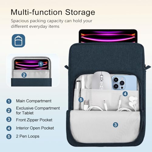 TiMOVO Laptop Sleeve Bag for MacBook Neo 13 inch 2026 Model A3404 with A18 Pro Chip, Handle Carrying Case with Shoulder Strap, Indigo - Image 3