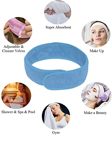 Womens Bath Towel Set Shower Spa Gym Body Wrap With Velcro Closure Robes & Hair Band(Large, Light Blue) #TOP4