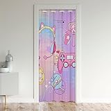 Video Games Door Curtain 60" Wx80 L Pink Headset Gamepad Window Treatments Home Decor Modern Gamer Room Curtains for Couch Living Room Bedroom