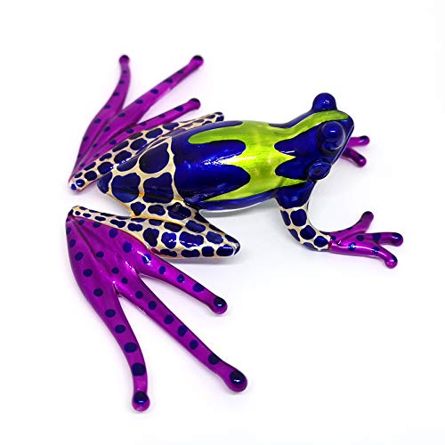 Zoocraft Collectible Frog Figurines Purple Blown Glass Hand Painted Animals Lovers Gift Collection Miniature Home Garden Terrarium Decor #TOP5