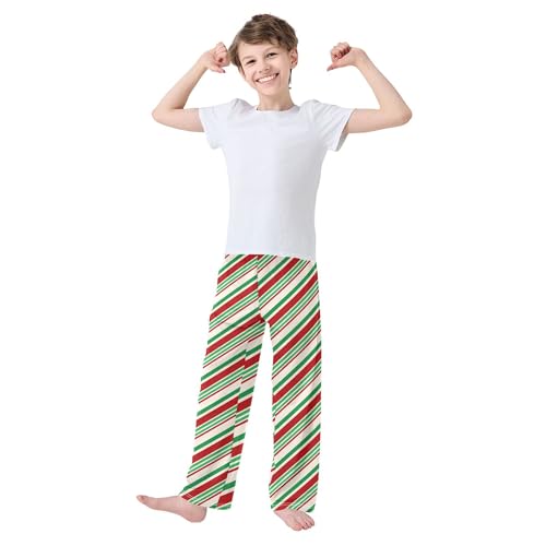 Sports Pajama Pants Dinosaur Pajama Bottoms Soft Warm Pjs Elastic Waist Lounge Pants 6-8Y3