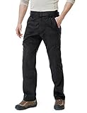 CQR CQ-TLP104-BLK_34W/32L Men's Tactical Pants Lightweight EDC Assault Cargo TLP104