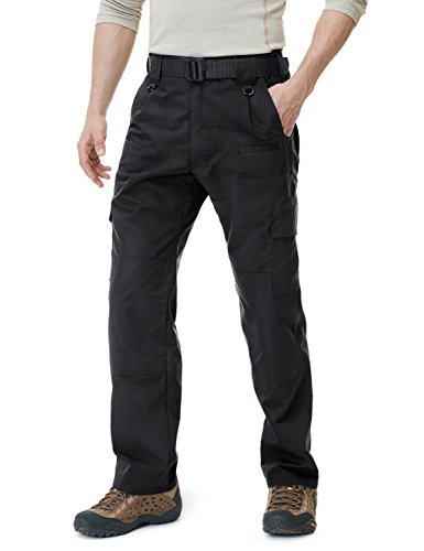 CQR CQ-TLP104-BLK_38W/32L Men's Tactical Pants Lightweight EDC Assault Cargo TLP-101/102 / 103/104