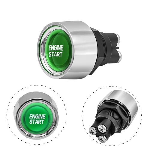Interruptor de arranque de 22mm y 12V con botón pulsador momentáneo y LED rojo para barcos 3