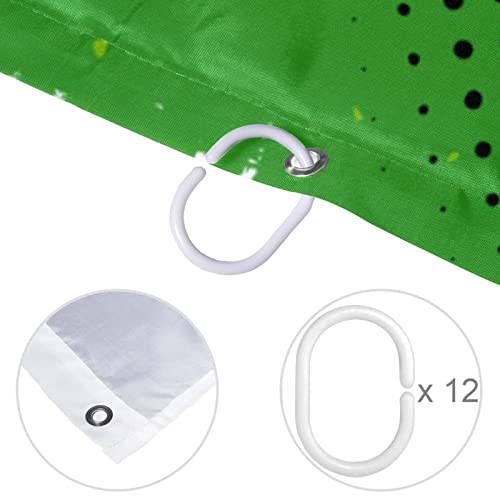 Rideau de douche imperméable et lavable motif cible fléchettes vert - 5