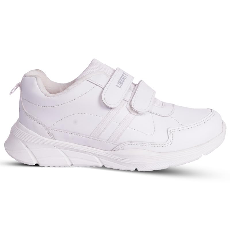 Image of Liberty Boy's & Girl's Hook & Loop School Uniform Shoes with EVA Sole | Stylish & Lightweight | Comfortable Footbed | Memory Foam Insole