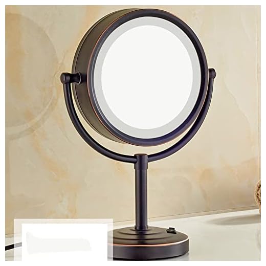 Makeup Spegel Med Ljus Och Frstoring, 8 Tums Mssing Dubbelsidig LED-Bnkskivor Skyddsspeglar, 90Rotation Upplyst Kosmetisk Spegel, Guld, Anvndbar, Skrivbord, Badrum, Sovrum5x