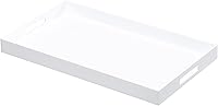 Vista 8 de Bandeja de servir acrílica resistente y brillante en negro con asas - 12x12 pulgadas - Bandeja para servir café, aperitivos, desayuno, mayordomo