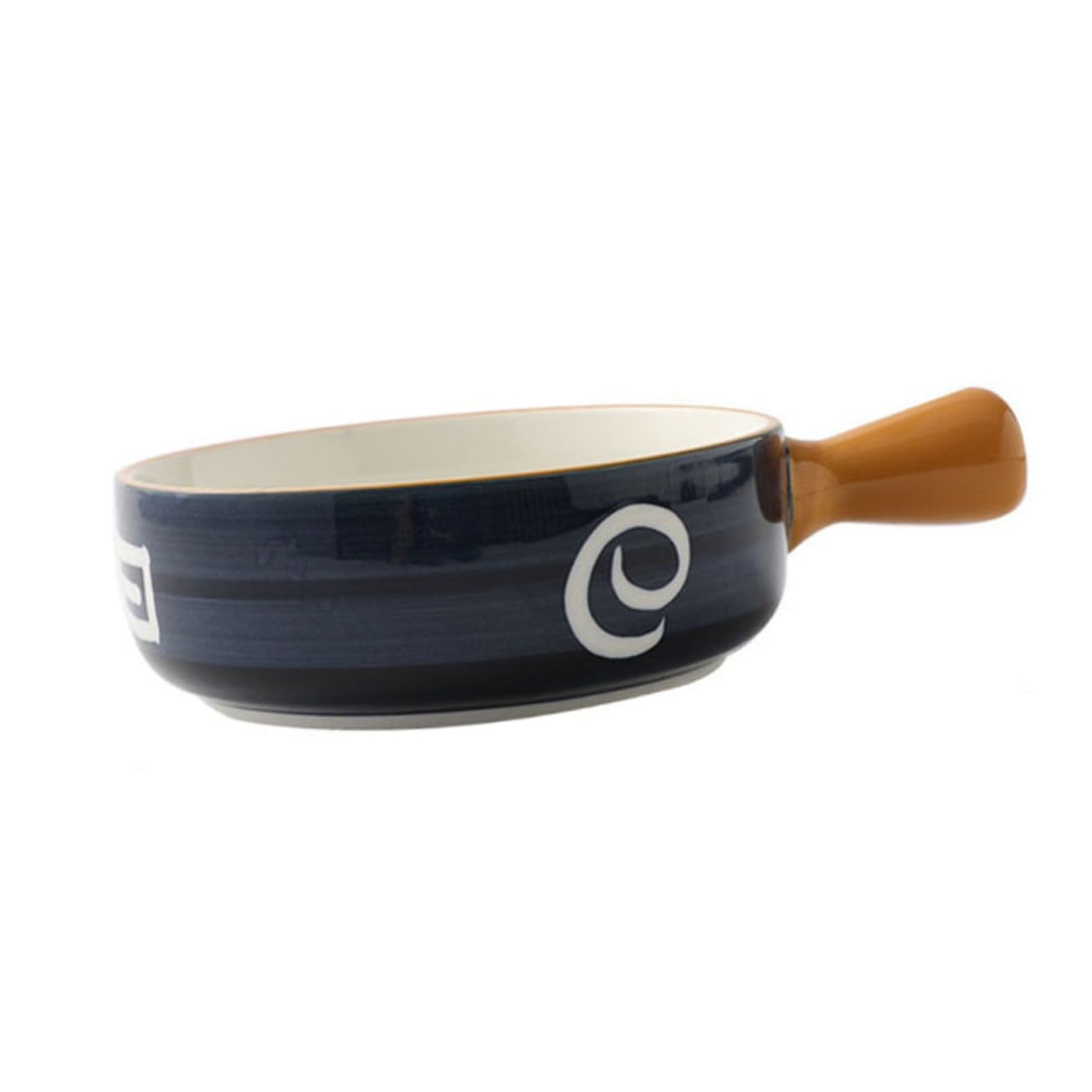 Cuenco con Superficie Lisa Rebabas con Asa de Cerámica Azul para Repostería y Ensaladas Adecuado para Uso Doméstico y Gastronómico