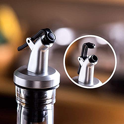 Image of HomeWiz Glass Oil Dispenser for Kitchen 500ml - Stainless Steel Sleeve Bottle with Anti-Drip Spout & Flip Lever | Leak-Proof Pourer for Cooking Oil, Olive, Mustard, Vinegar & Soy Sauce | Round