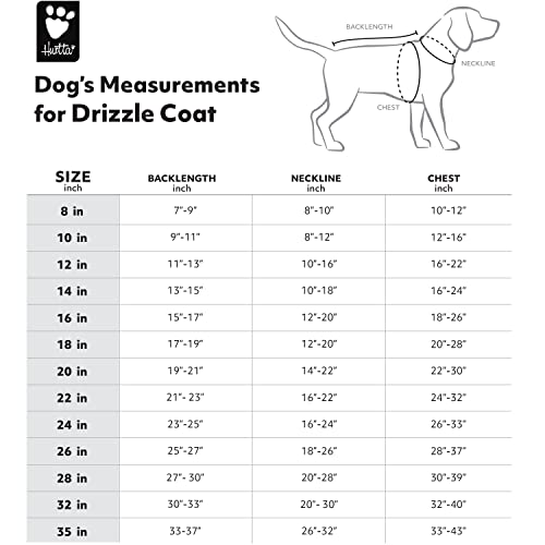 Hurtta Drizzle Waterproof Dog Coat with Reflectors, Black 25cm
