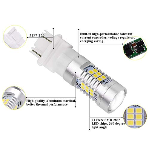 JDM ASTAR Extremely Bright PX Chips 3157 4057 4157 3156 White LED Bulbs For Backup Reverse Lights - Thumbnail 2