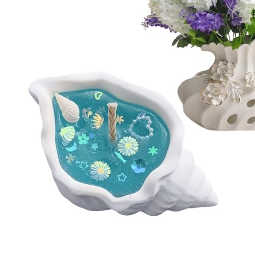 Vela Perfumada Concha - 11x6x5 Cm Vela Artesanal | Soja Y Jalea Aromaterapia Sándalo Decoración Casa, Fiesta, Meditación, Regalo Mujer