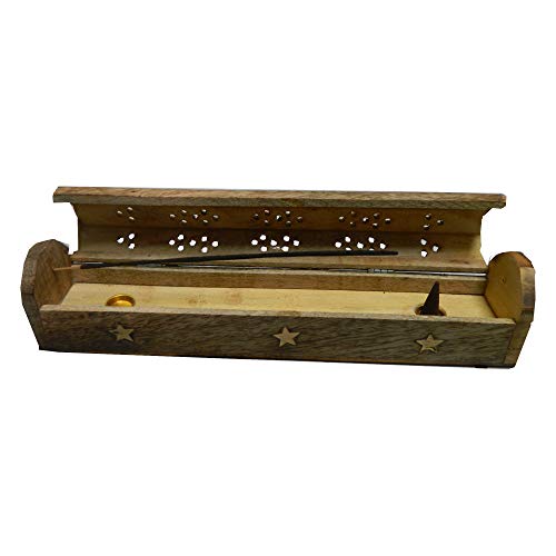 Räucherstäbchenhalter 30cm Holz Räucherkasten Wohnaccessoire...