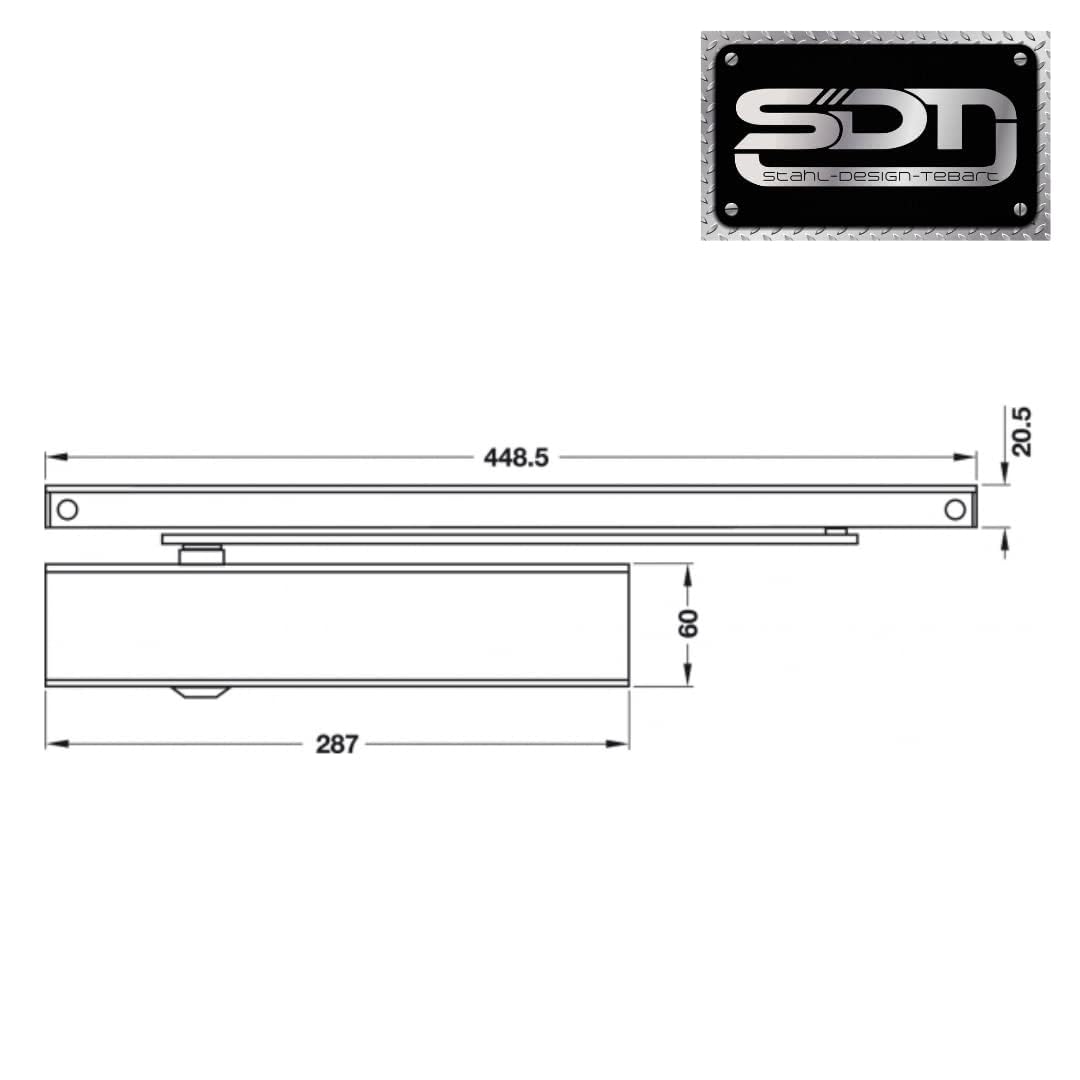 Geze GEZE TS5000 - Cierrapuertas (paquete completo, incluye placa de montaje y riel deslizante), color plateado