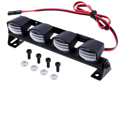 HobbyPark RC Car Light Bar Kit 4 LEDs Body Shell Roof Lights for 1/10 RC Crawler Car Truck Accessories