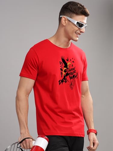 Image of ADRO Men's Cotton Comfort Fit Anime T Shirt - Premium Printed Haikyuu Tshirt - Perfect for Haikyuu Fans Print and Comfortable Fit T-Shirt