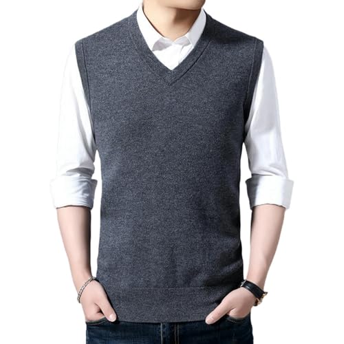 Gilet tricoté homme col en V idéal pour vos réunions d'automne