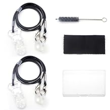 Set of 2 Hearing Aid Clips,Portable Hearing Amplifiers Clips with Anti-Lost Lanyard Cord and Silicone Loops,Hearing Aid Clips to Prevent Loss for Adults and Seniors with Tube Brush & Dry Wipe